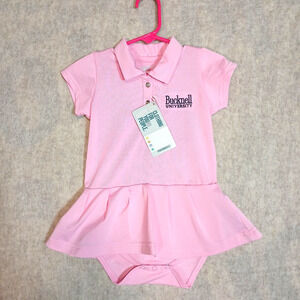 BUCKNELL UNIVERSITY GARB Caroline Infant Girls' Polo Dress Pink 12-18 months NWT